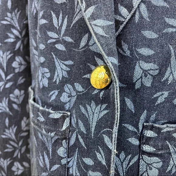 Draper James Floral Denim Blazer - NWT - Reese Witherspoon Preppy Jacket - Picture 5 of 10